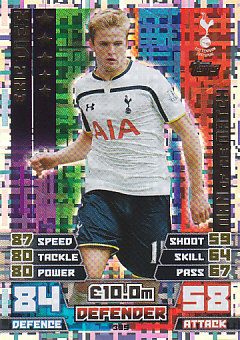 Eric Dier Tottenham Hotspur 2014/15 Topps Match Attax Man of the Match #395
